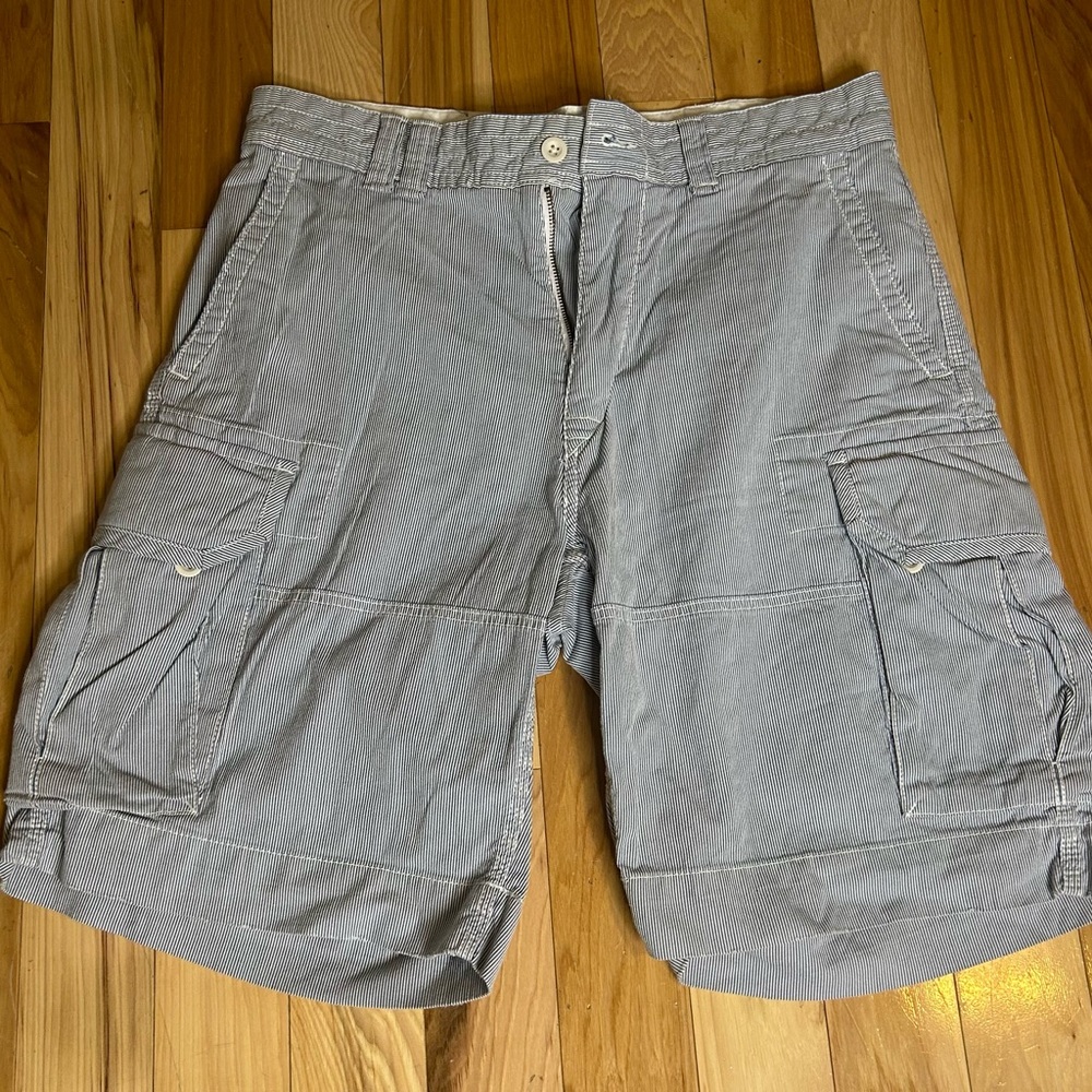 Men’s Blue and White Polo Shorts